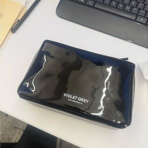 NWT Violet Grey Black Cosmetic Bag